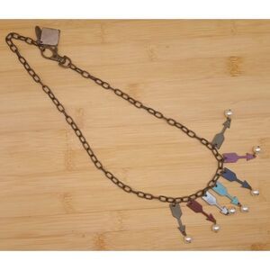 Plunder Design Multicolor Arrow Charms with Faux Pearls Necklace